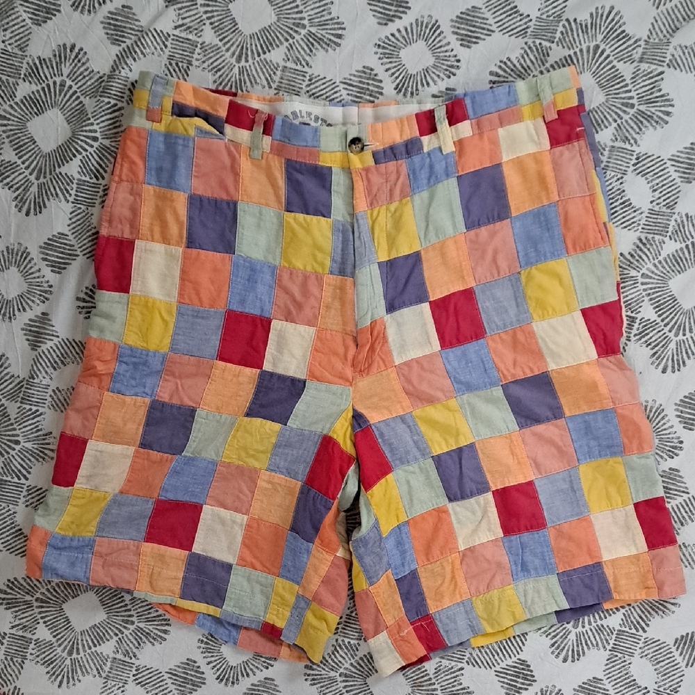 Charleston Khakis Colorful Patchwork Men's 9" Shorts Sz36